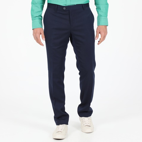 DORS-Ανδρικό formal chino παντελόνι DORS fancy pique μπλε