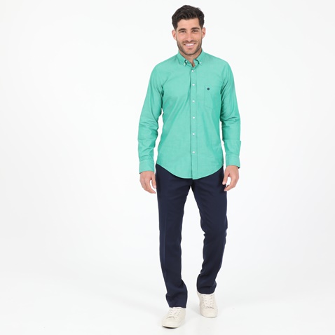 DORS-Ανδρικό formal chino παντελόνι DORS fancy pique μπλε