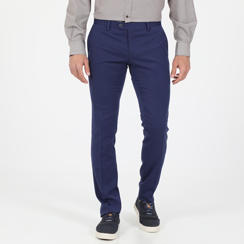 DORS-Ανδρικό formal chino παντελόνι DORS fancy pique μπλε