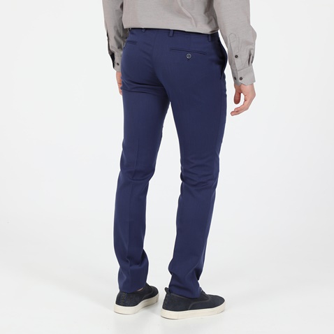 DORS-Ανδρικό formal chino παντελόνι DORS fancy pique μπλε