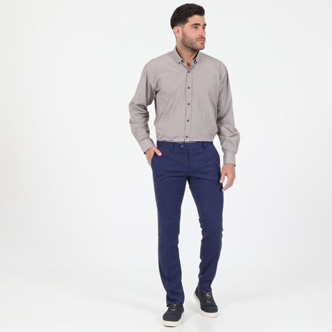 DORS-Ανδρικό formal chino παντελόνι DORS fancy pique μπλε