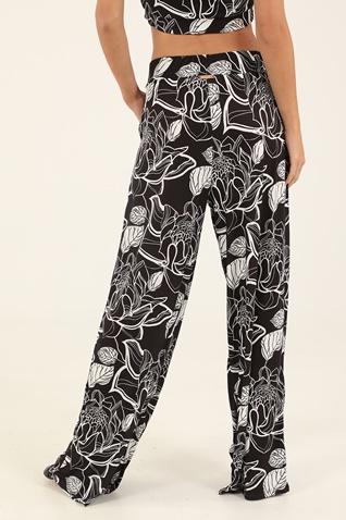 KENDALL+KYLIE-Γυναικεία φαρδιά παντελόνα KENDALL+KYLIE PRINT FLARED PANTS ασπρόμαυρη