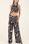 KENDALL+KYLIE-Γυναικείο cropped top KENDALL+KYLIE PRINT STRAPPY ασπρόμαυρο