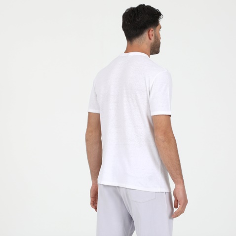 DIRTY LAUNDRY-Ανδρική μπλούζα DIRTY LAUNDRY LINEN DOUBLE HEM TEE λευκή