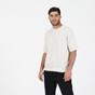 DIRTY LAUNDRY-Ανδρική κοντομάνικη φούτερ μπλούζα DIRTY LAUNDRY OVERSIZED LOOSE KNIT λευκή