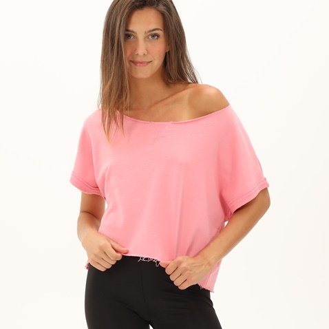 BODYTALK-Γυναικεία cropped μπλούζα BODYTALK 1201-904128 LOOSE ροζ