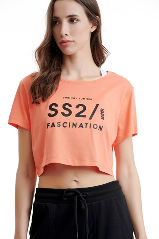 BODYTALK-Γυναικείο cropped t-shirt BODYTALK 1211-908020 πορτοκαλί