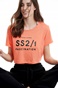 BODYTALK-Γυναικείο cropped t-shirt BODYTALK 1211-908020 πορτοκαλί