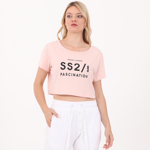 BODYTALK-Γυναικείο cropped t-shirt BODYTALK 1211-908020 ροζ
