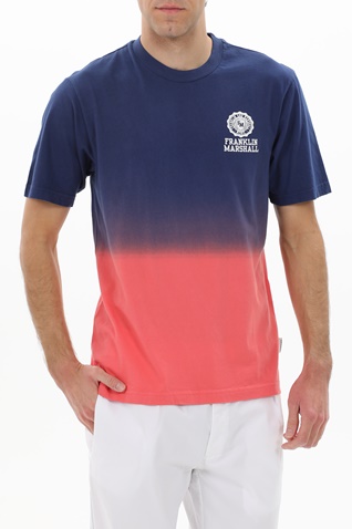 FRANKLIN & MARSHALL-Ανδρικό t-shirt FRANKLIN & MARSHALL JM3140.000.1006G61 μπλε πορτοκαλί