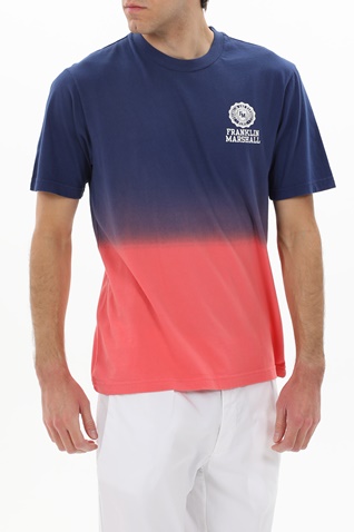 FRANKLIN & MARSHALL-Ανδρικό t-shirt FRANKLIN & MARSHALL JM3140.000.1006G61 μπλε πορτοκαλί