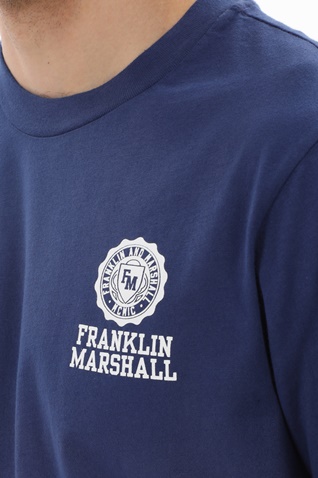 FRANKLIN & MARSHALL-Ανδρικό t-shirt FRANKLIN & MARSHALL JM3140.000.1006G61 μπλε πορτοκαλί