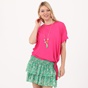 ATTRATTIVO-Γυναικείο cropped top με μακρύ κολιέ ATTRATTIVO φούξια