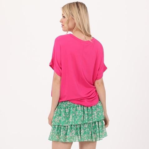 ATTRATTIVO-Γυναικείο cropped top με μακρύ κολιέ ATTRATTIVO φούξια