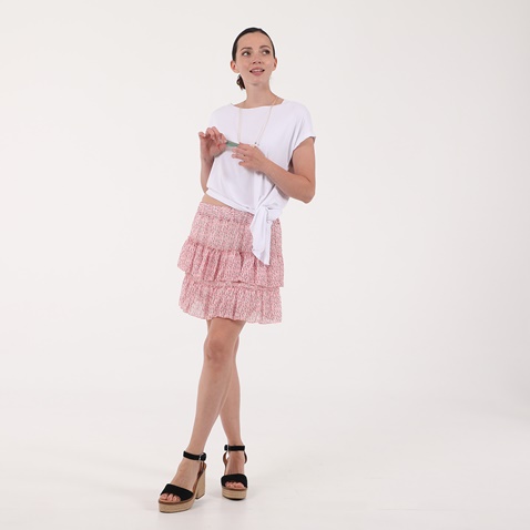 'ALE-Γυναικείο cropped top με μακρύ κολιέ ATTRATTIVO λευκό
