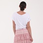 'ALE-Γυναικείο cropped top με μακρύ κολιέ ATTRATTIVO λευκό