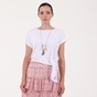 'ALE-Γυναικείο cropped top με μακρύ κολιέ ATTRATTIVO λευκό