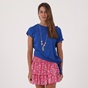 ALE-Γυναικείο cropped top με μακρύ κολιέ ATTRATTIVO μπλε