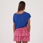 ALE-Γυναικείο cropped top με μακρύ κολιέ ATTRATTIVO μπλε