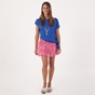 ALE-Γυναικείο cropped top με μακρύ κολιέ ATTRATTIVO μπλε