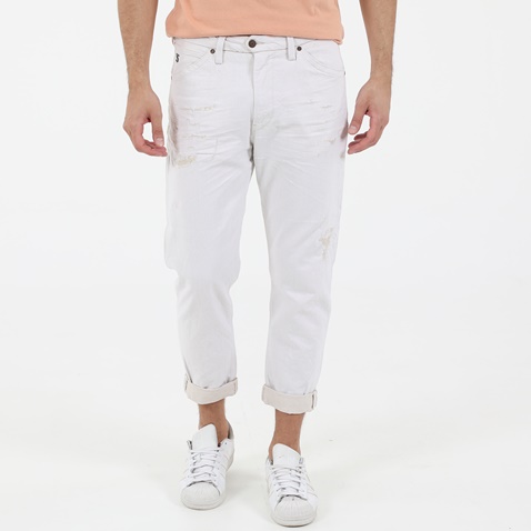 STAFF JEANS-Ανδρικό jean παντελόνι STAFF JEANS ROD λευκό
