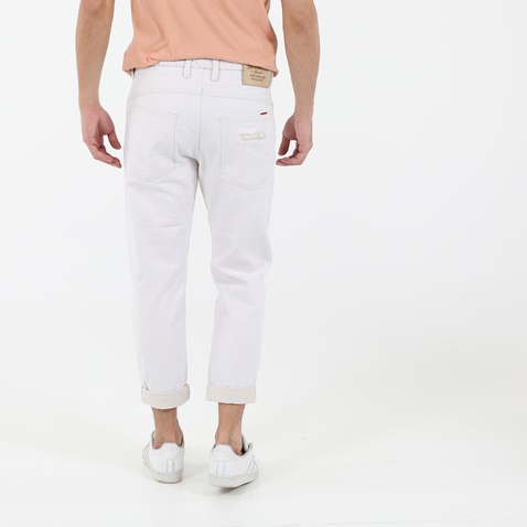 STAFF JEANS-Ανδρικό jean παντελόνι STAFF JEANS ROD λευκό