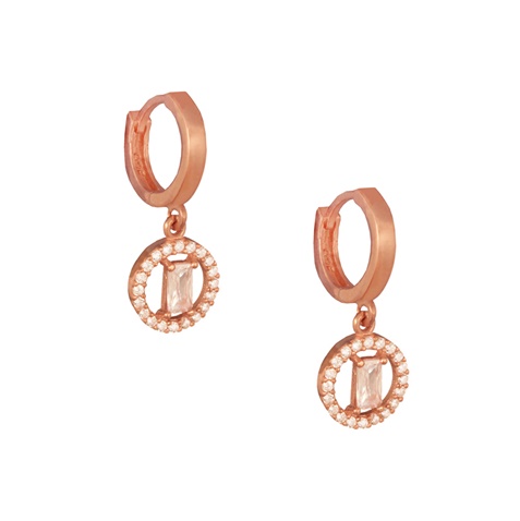 JEWELTUDE-Γυναικεία ασημένια σκουλαρίκια JEWELTUDE 15733 ροζ επιχρυσωμένα