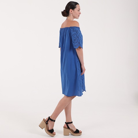 ATTRATTIVO-Γυναικείο mini off the shoulders φόρεμα ATTRATTIVO μπλε