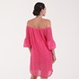 'ALE-Γυναικείο mini off the shoulders φόρεμα 'ALE φούξια