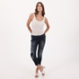 STAFF JEANS-Γυναικείο κορμάκι STAFF JEANS 63-059.039 SINEAD λευκό ριγέ γκρι