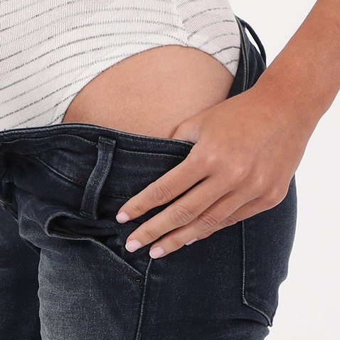 STAFF JEANS-Γυναικείο κορμάκι STAFF JEANS 63-059.039 SINEAD λευκό ριγέ γκρι