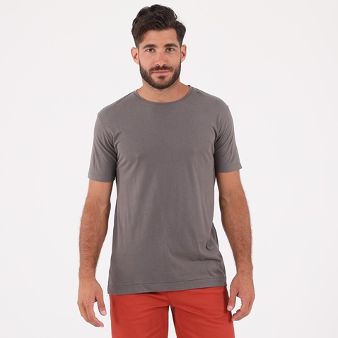DIRTY LAUNDRY-Ανδρική κοντομάνικη μπλούζα DIRTY LAUNDRY DLMT0120F SOFT MODAL CREWNECK γκρι