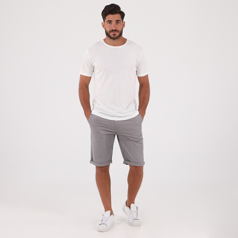 DIRTY LAUNDRY-Ανδρική κοντομάνικη μπλούζα DIRTY LAUNDRY DLMT0120F SOFT MODAL CREWNECK λευκή