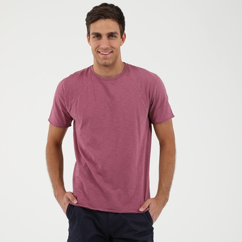 DIRTY LAUNDRY-Ανδρικό t-shirt DIRTY LAUNDRY FRONT DOUBLE STITCHES ροζ