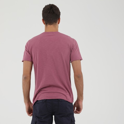 DIRTY LAUNDRY-Ανδρικό t-shirt DIRTY LAUNDRY FRONT DOUBLE STITCHES ροζ