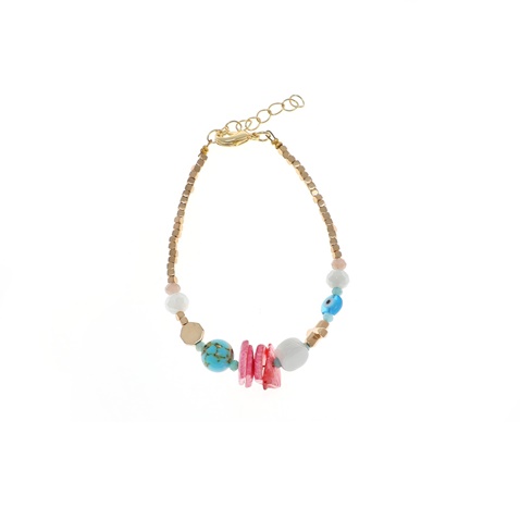 ERMINA KASS-Γυναικείο βραχιόλι από ροζ αχάτη ERMINA KASS PINK AGATE MIX N MATCH ροζ