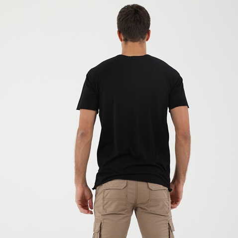 DIRTY LAUNDRY-Ανδρικό t-shirt DIRTY LAUNDRY CARBON MODAL SLEEVE SEAM μαύρο