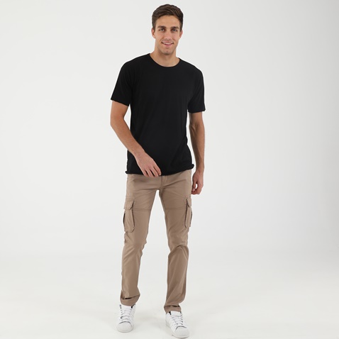 DIRTY LAUNDRY-Ανδρικό t-shirt DIRTY LAUNDRY CARBON MODAL SLEEVE SEAM μαύρο