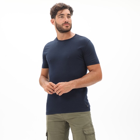 DIRTY LAUNDRY-Ανδρικό t-shirt DIRTY LAUNDRY  DLMT1021S RIB TRIANGLES  ACID μπλε