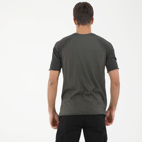 DIRTY LAUNDRY-Ανδρικό t-shirt DIRTY LAUNDRY COMBINED RAGLAN πράσινο