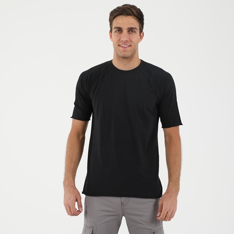 DIRTY LAUNDRY-Ανδρικό t-shirt DIRTY LAUNDRY COMBINED RAGLAN μαύρο
