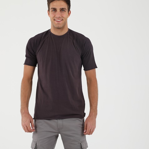 DIRTY LAUNDRY-Ανδρικό t-shirt DIRTY LAUNDRY COMBINED RAGLAN μπορντό