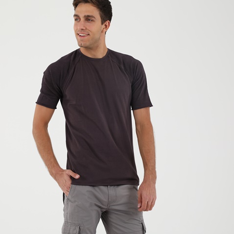DIRTY LAUNDRY-Ανδρικό t-shirt DIRTY LAUNDRY COMBINED RAGLAN μπορντό