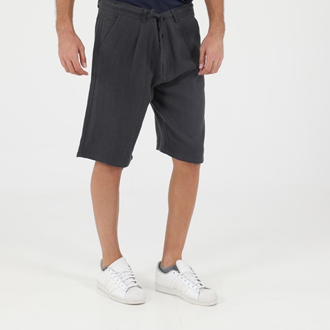 DIRTY LAUNDRY-Ανδρική chino λινή βερμούδα DIRTY LAUNDRY DLMB0121S ανθρακί