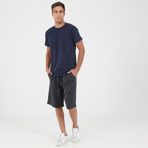 DIRTY LAUNDRY-Ανδρική chino λινή βερμούδα DIRTY LAUNDRY DLMB0121S ανθρακί