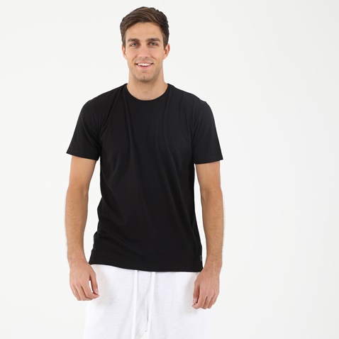 DIRTY LAUNDRY-Ανδρικό t-shirt DIRTY LAUNDRY DLMT0420F BACK CURVED HEM MODAL μαύρο