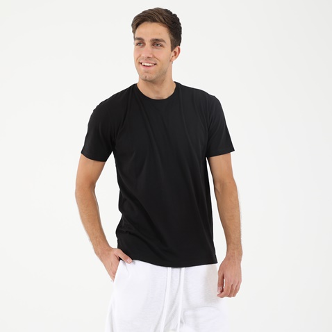 DIRTY LAUNDRY-Ανδρικό t-shirt DIRTY LAUNDRY DLMT0420F BACK CURVED HEM MODAL μαύρο