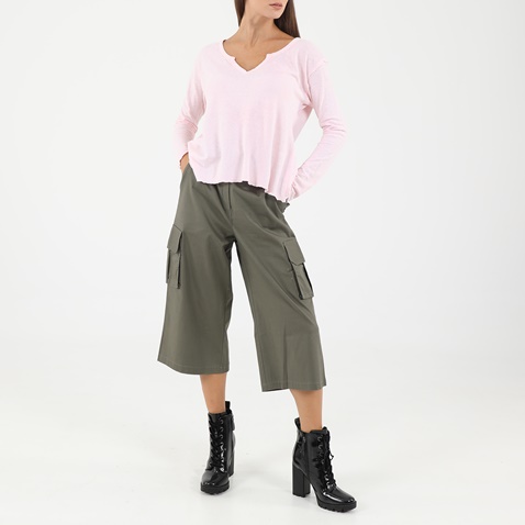 DIRTY LAUNDRY-Γυναικεία μπλούζα DIRTY LAUNDRY DLWL01S21 ACID LINEN BLEND L/S ροζ