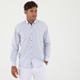 MARTIN & CO-Ανδρικό πουκάμισο MARTIN & CO 52-1310 Regular Fit μπλε λευκό ριγέ