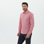 STAFF JEANS-Ανδρικό πουκάμισο STAFF JEANS 61-007.045 MARIO κόκκινο λευκό καρό